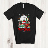MacnyStore - Personalized Custom Name Principal; Joyful Christmas Reindeer Snowman; Proud Jobs Family T-Shirt
