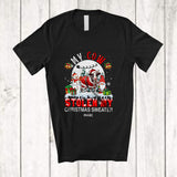 MacnyStore - Personalized Custom Name Cow Stolen My Christmas Sweater; Joyful Moon Santa Gnome T-Shirt