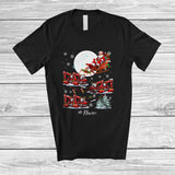 MacnyStore - Personalized Custom Name Santa Sleigh Excavator Reindeer; Joyful Christmas Moon Driver T-Shirt