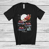 MacnyStore - Personalized Custom Name Santa Sleigh Tractor Reindeer; Joyful Christmas Moon Driver T-Shirt