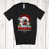 MacnyStore - Personalized Custom Name Dachshund Stolen My Christmas Pajama Shirt; Joyful Moon Gnome T-Shirt