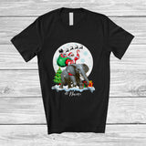 MacnyStore - Personalized Custom Name Santa Riding Elephant; Lovely Christmas Moon Wild Animal; Family T-Shirt