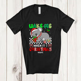 MacnyStore - Personalized Custom Name Wake Me When It's Christmas; Lovely Santa Koala Bear Sleepy Animal T-Shirt