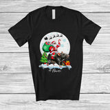 MacnyStore - Personalized Custom Name Santa Riding Rat; Lovely Christmas Moon Wild Animal; Family T-Shirt