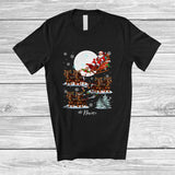 MacnyStore - Personalized Custom Name Santa Sleigh Dachshund Reindeer; Lovely Christmas Snow Moon T-Shirt