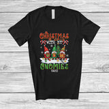 MacnyStore - Personalized Custom Name Christmas With My Gnomies; Fantastic Christmas Snow Three Gnomes T-Shirt