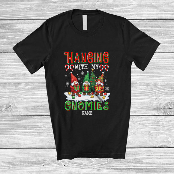 MacnyStore - Personalized Custom Name Hanging With My Gnomies; Fantastic Christmas Snow Three Gnomes T-Shirt