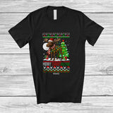 MacnyStore - Personalized Custom Name Merry Christmoose; Fantastic Christmas Lights Sweater Santa Moose T-Shirt