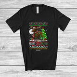 MacnyStore - Personalized Custom Name Merry Christmoose; Fantastic Christmas Plaid Sweater Santa Moose T-Shirt