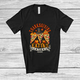 MacnyStore - Personalized Custom Name Thanksgiving Eating Team; Humorous Fall Three Pilgrim Pizza; Family T-Shirt