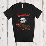 MacnyStore - Personalized Christmas; Humorous Merry X-mas Plaid Half Reindeer; Custom Name Couple Family T-Shirt