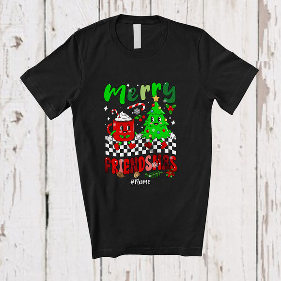 MacnyStore - Personalized Custom Name Merry Friendsmas; Adorable Christmas Tree Coffee; Friends Family T-Shirt