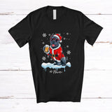 MacnyStore - Personalized Custom Name Cane Corso Santa Drinking Beer; Joyful Christmas Drunker Family T-Shirt