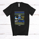 MacnyStore - Personalized Custom Name Happy Hanukkah; Lovely Chanukah Sweater Lights Sproodle T-Shirt