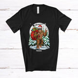 MacnyStore - Personalized Custom Name Santa Bigfoot Rock; Joyful Christmas Moon Bigfoot Sunglasses; Family T-Shirt
