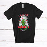 MacnyStore - Personalized Custom Name My Christmas Pajamas Shirt; Lovely Cucumber Snowman; Vegetable Vegan T-Shirt