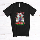 MacnyStore - Personalized Custom Name My Christmas Pajamas Shirt; Lovely Eggplant Snowman; Vegetable Vegan T-Shirt