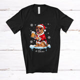 MacnyStore - Personalized Custom Name Shar Pei Santa Drinking Beer; Joyful Christmas Drunker Family T-Shirt