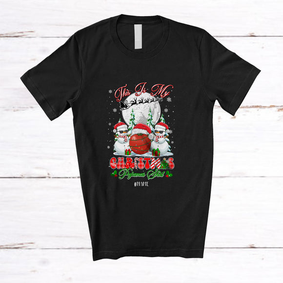 MacnyStore - Personalized Custom Name My Christmas Pajamas Shirt; Lovely Tomato Snowman; Vegetable Vegan T-Shirt