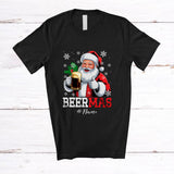 MacnyStore - Personalized Custom Name Beermas; Wonderful Christmas Santa Santa Drinking Dark Beer Drunker T-Shirt