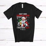 MacnyStore - Personalized Custom Name Can't Have Christmas Cheer Without Beer; Joyful Santa Drinking Drunker T-Shirt