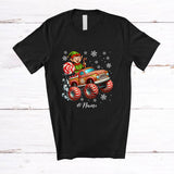 MacnyStore - Personalized Custom Name Elf Candy On Monster Truck Gingerbread; Lovely Christmas Baking T-Shirt