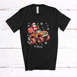 MacnyStore - Personalized Custom Name Santa Candy On Monster Truck Gingerbread; Lovely Christmas Baking T-Shirt