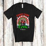 MacnyStore - Personalized Custom Name Candy Cane Crew; Adorable Christmas Rainbow Candy Canes Snowman T-Shirt