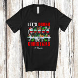 MacnyStore - Personalized Custom Name Let's Drunk It's Christmas; Amusing Snow Santa Elf Wine Glasses; Drinking T-Shirt
