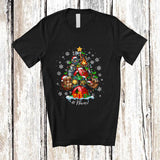 MacnyStore - Personalized Custom Name Santa Camping Tools Christmas Tree; Amusing X-mas Lights Family T-Shirt