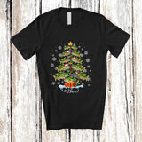 MacnyStore - Personalized Custom Name Santa Fishing Tools Christmas Tree; Amusing X-mas Lights Family T-Shirt
