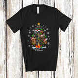 MacnyStore - Personalized Custom Name Santa Hunting Tools Christmas Tree; Amusing X-mas Lights Family T-Shirt