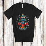 MacnyStore - Personalized Custom Name Scuba Diving Tools Christmas Tree; Amusing X-mas Lights Family T-Shirt