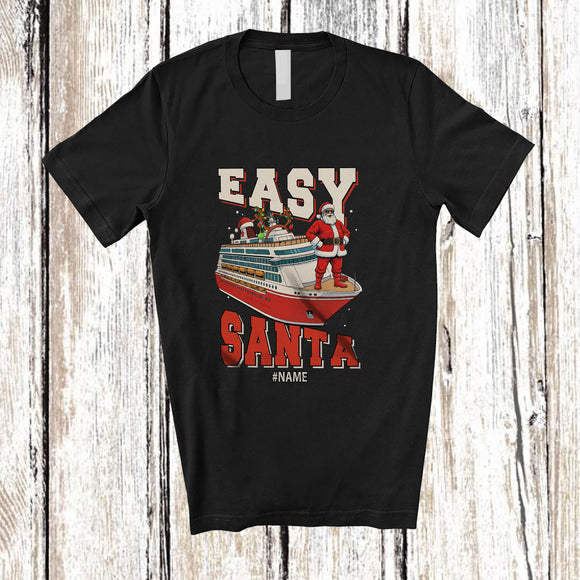 MacnyStore - Personalized Custom Name Easy Santa; Amusing Christmas Santa On Cruise Ship Reindeer T-Shirt