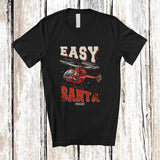 MacnyStore - Personalized Custom Name Easy Santa; Amusing Christmas Santa On Helicopter Reindeer T-Shirt