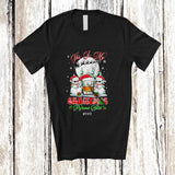 MacnyStore - Personalized Custom Name My Christmas Pajamas Shirt; Joyful Santa Snowman Rum; Drinking T-Shirt