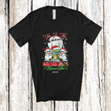 MacnyStore - Personalized Custom Name My Christmas Pajamas Shirt; Joyful Santa Snowman Tequila; Drinking T-Shirt
