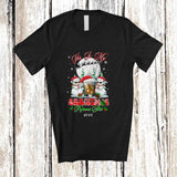 MacnyStore - Personalized Custom Name My Christmas Pajamas Shirt; Joyful Santa Snowman Whiskey; Drinking T-Shirt