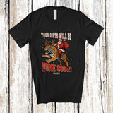 MacnyStore - Personalized Custom Name Your Gifts Will Be Home Soon; Joyful Christmas Santa Riding Tiger T-Shirt