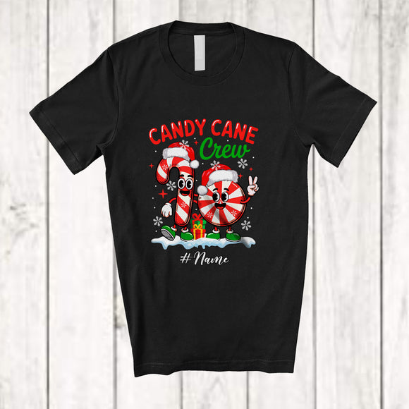 MacnyStore - Personalized Custom Name Candy Cane Crew; Amazing Christmas Santa Candy Canes; Friends Family Group T-Shirt