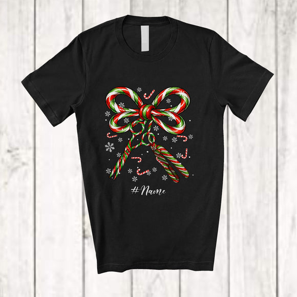 MacnyStore - Personalized Custom Name Candy Canes Bow Tie Hair Straightener; Lovely Christmas Hair Stylist T-Shirt