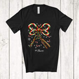 MacnyStore - Personalized Custom Name Candy Canes Bow Tie Hair Straightener; Lovely Christmas Hair Stylist T-Shirt