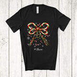MacnyStore - Personalized Custom Name Candy Canes Bow Tie Scissors; Lovely Christmas Barber Baking T-Shirt