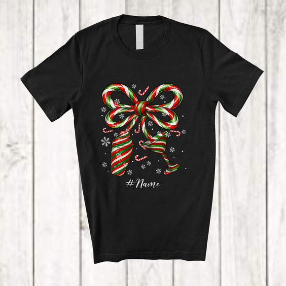 MacnyStore - Personalized Custom Name Candy Canes Bow Tie Shaker; Lovely Christmas Bartender Baking T-Shirt