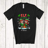MacnyStore - Personalized Custom Name Elf Crew; Amusing Christmas Couple Elf Snowing Around; Friends Family T-Shirt
