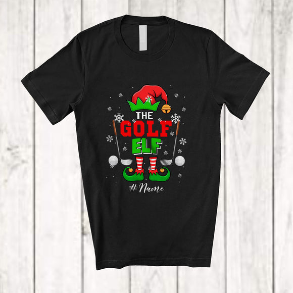 MacnyStore - Personalized Custom Name Golf Elf; Fantastic Christmas Golf Player Sport; Friends Family T-Shirt