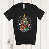 MacnyStore - Personalized Custom Name Sugar Skull Christmas Tree; Humorous X-mas Lights Santa Elf Skull; Family T-Shirt