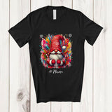 MacnyStore - Personalized Custom Name Gnome Brush; Colorful Christmas Gnome; Pajamas Family Group T-Shirt