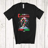 MacnyStore - Personalized Custom Name C Is For Candy Canes Not Christmas; Joyful X-mas Lights Family T-Shirt