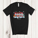 MacnyStore - Personalized Custom Name Four X-mas Gnome Painting Draw; Amusing Christmas Family T-Shirt